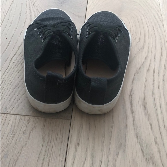 H&M Black glitter sneakers elastic lace US 9 - Picture 3 of 6